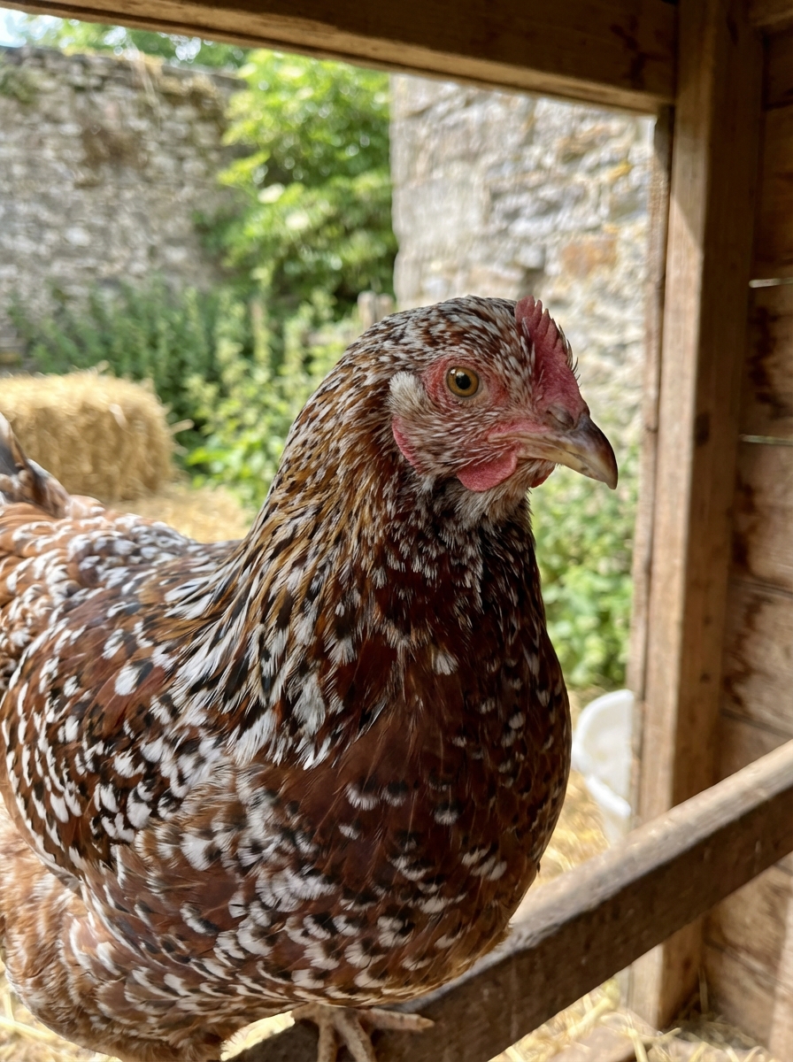 Speckled Sussex chicken
